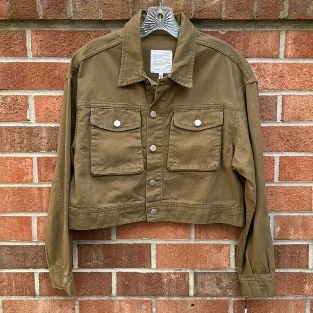 Avec Les Filles Army Green Jean Jacket